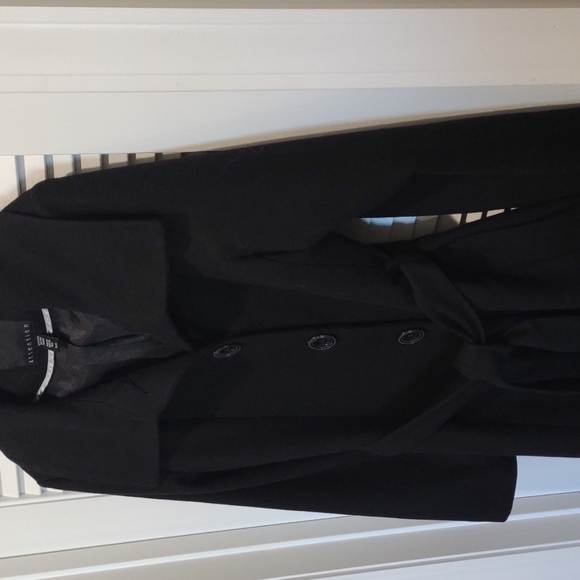 Attention Black Belted Overcoat Size XL - Picture 4 of 9